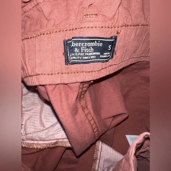 Abercrombie & Fitch Belted Twill High Rise Paperbag Shorts Rust Size Small